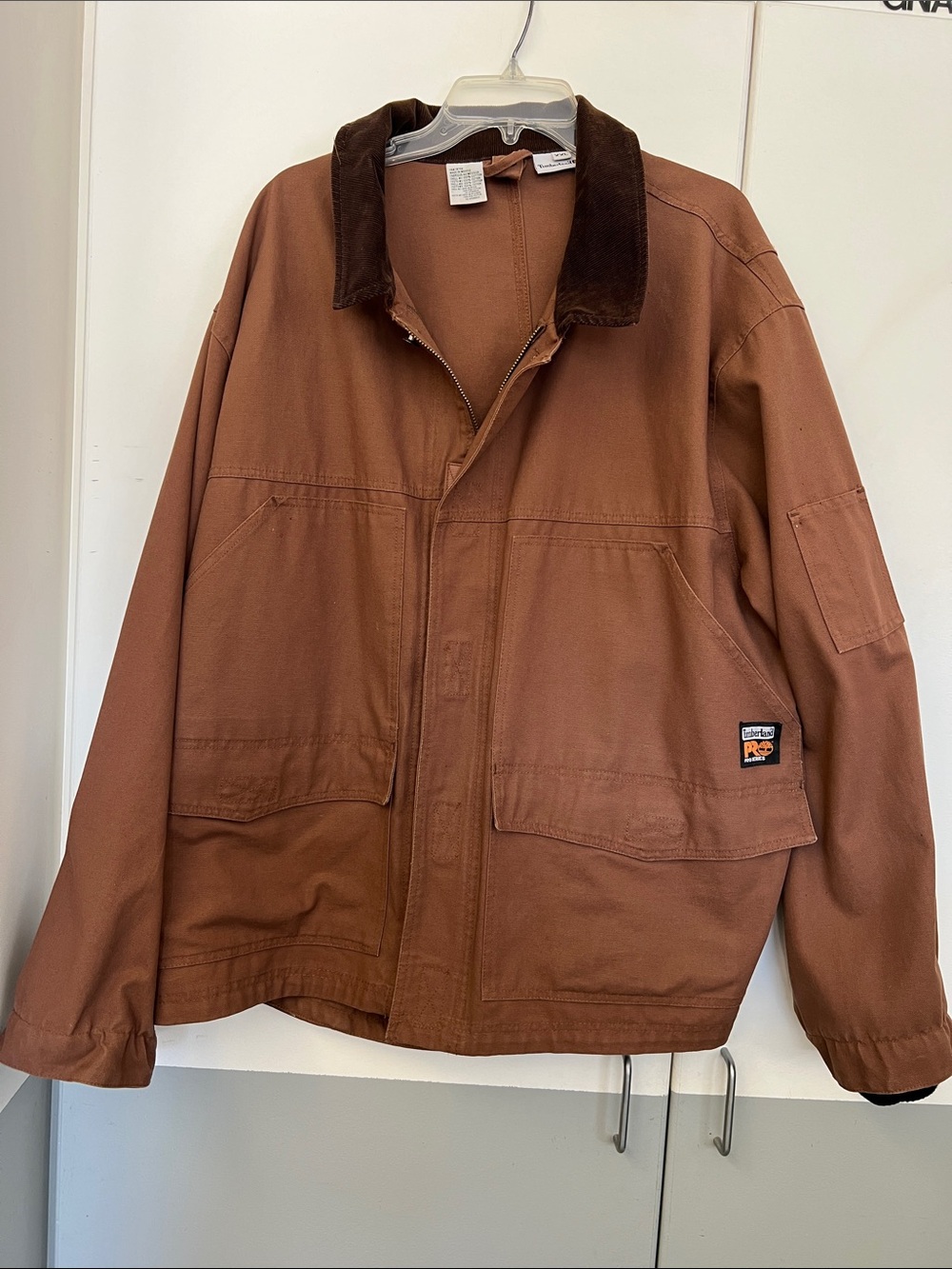 Timberland Pro Brown Work Jacket Dark Brown Corduroy Collar Ranch Outdoor XXL